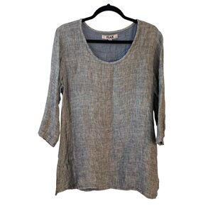 Flax Women's Linen Popover Tunic Blouse S